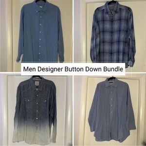 Size XL - (4) Men Designer Button Down Shirt Bundle